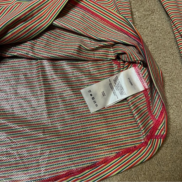 Colombia Small Long Sleeve Crew Neck Light Weight Active Sports Top Stripe - Picture 4 of 8